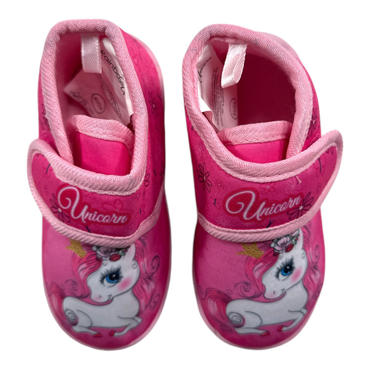 Picture of UNI244284 GIRLS RAINBOW UNICORN BED SLIPPERS / SHOES
